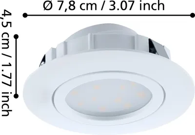 Produktbild von EGLO Pineda, Einbaustrahler, Nicht austauschbare(s) Leuchtmittel, LED, 6 W, 3000 K, Weiß