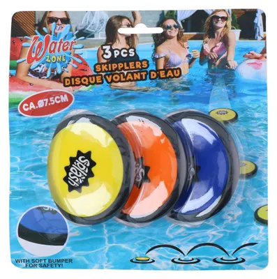 Produktbild von 3 Stück Wasserspielzeug Waterdisc 7,5 cm zum Überspringen auf dem Wasser