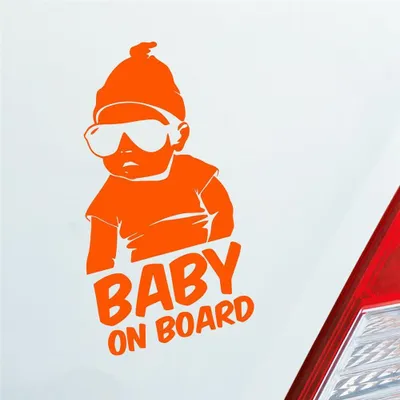 Produktbild von Auto Aufkleber Baby an Board Baby an Bord 19x10 cm Orange Sticker Heckscheibenaufkleber