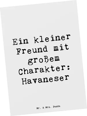 Produktbild von Mr. & Mrs. Panda Postkarte Spruch Havaneser Freund - Weiß - Geschenk, Hundeliebhaber, Pflege, Begleiter, Ansichtskarten, Hunderasse, Familie, treu, Grußkarte, Haltung
