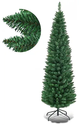 Imagen del producto de COSTWAY, árbol de Navidad de 180 cm, con diseño de abeto artificial, con 400 agujas de PVC y soporte de metal. Árbol de Navidad artificial, ideal para la decoración navideña, color verde