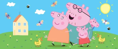 Produktbild von Sanders & Sanders Poster Peppa Wutz Grün, Blau und Rosa - 601272 - 1.7 x 0.75 m