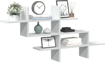 Obrázek produktu pro Maison Exclusive - Nástěnná police bílá 124,5x18x60,5 cm dřevěný materiál