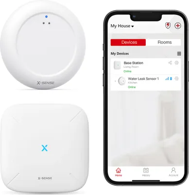 Produktbild von X-Sense SWS51 Intelligentes Wassermelder set - mit WiFi - Funktioniert mit App - Wassersensor - Wasseralarm - Wasserleck-Detektor