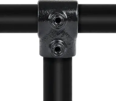 Produktbild von Buildify T-Stück kurz schwarz für Gerüstrohr schwarz Ø 33 mm