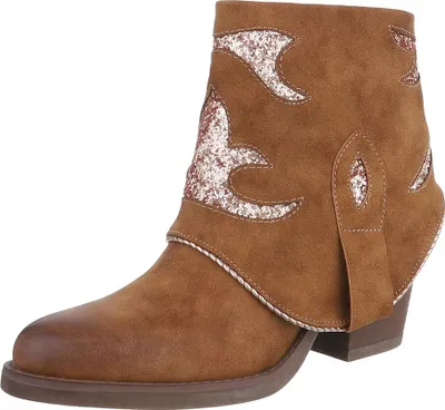 Produktbild von Ital-Design Damen Stiefeletten  Lederoptik Western- & Bikerboots 90482705 Camel Gr.  39