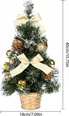 Produktbild von 40cm umelý stolový vianočný stromček Mini vianočná dekorácia Stromček s LED svetelnou dekoráciou na Vianoce