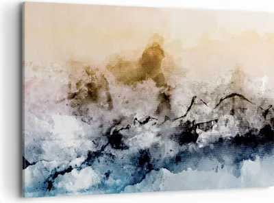 Produktbild von Bild auf Leinwand - Leinwandbild - Einteilig - Abstraktion Wolken Berge - 120x80cm - Wand Bild - Wanddeko - Wandbilder - Leinwanddruck - Bilder - Wanddekoration - Leinwand bilder - AA120x80-4894