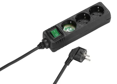Image de ViVanco™27015 surge protector Black 3 AC outlet(s) 1.4 m