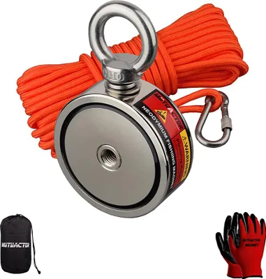 Produktbild von Famanu Magnet mit 320 kg Zugkraft - Neodymium N52 - 20 m Seil