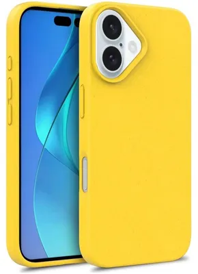 Produktbild von Mobigear  Handyhülle für iPhone 16 - Backcover Umweltfreundliches Material Gelb