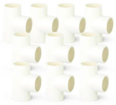 PVC T-Stück 1-1/4" 10 Stück Rohrverschraubung Möbelqualität