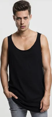 Produktbild von Urban Classics Tank-Top Herren Long Shaped Open Edge Loose Tank schwarz M