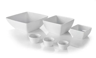 Image de HENDI Bol carré, blanc, 270x270x(H)105mm