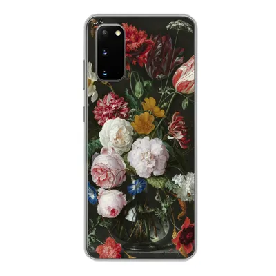 Produktbild von MuchoWow® Handyhülle Schutzhülle Hülle für Samsung Galaxy S20 Stilleben mit Blumen in einer Glasvase - Gemälde von Jan Davidsz. de Heem Silikon Softcase Handy Hülle - Bild