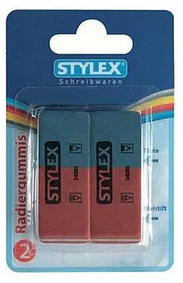 Produktbild von Stylex Radiergummi für Tinte/Blei- und Buntstifte, 2er