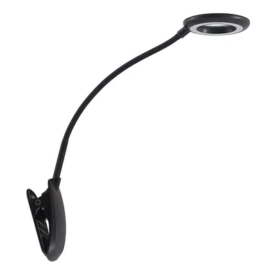 Produktbild von Prios LED-Klemmleuchte Harumi, schwarz, Akku, USB, 51 cm
