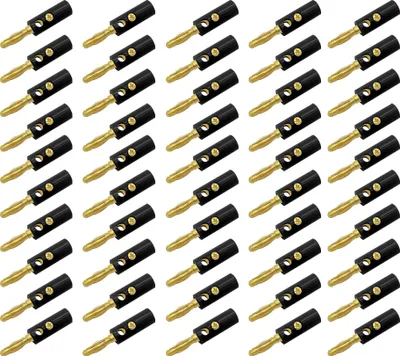 Produktbild von 10x ARLI Bananenstecker schwarz vergoldet bis 4 mm² Lautsprecherkabel