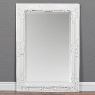 Produktbild von Spiegel BESSA barock pur weiß 70x50cm Holzrahmen Frisierspiegel