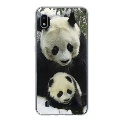 Produktbild von MuchoWow® Handyhülle Schutzhülle Hülle für Samsung Galaxy A10 Panda - Jungtier - Schnee Silikon Softcase Handy Hülle - Schutzhülle