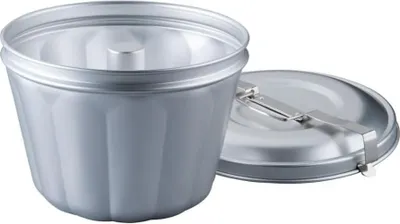 Produktbild von Aluminium Puddingform mit Deckel Ø 21 cm - Silber - 1 Stück