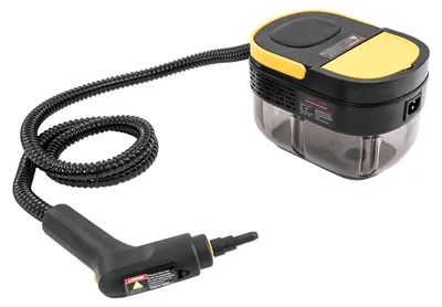 Image de Nettoyeur vapeur - Nettoyeur vapeur portatif - Réservoir de 1600 ml - 1500 W, 220 V - Vapeur sous pression - Plusieurs accessoires - Portable - Noir/Jaune