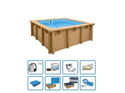 Produktbild von Interline Java Holz Pool 2,10 × 2,10 m Premium paket