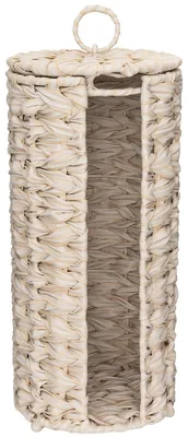 Image de Porte-rouleaux de papier toilette tissé, rangement pour papier toilette, porte-rouleaux de papier toilette pour 3 rouleaux, porte-rouleaux de papier toilette de rechange blanc, rangement pour papier toilette pour la salle de bains