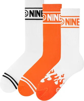 Produktbild von 3x NINETIES Damen und Herren Socken Sportsocken Tennissocken 41-46, Weiße Flammen