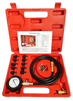 Productafbeelding van Set voor het testen van de olietemperatuur, oliedrukmeter, gereedschap voor het meten van de oliedruk, oliedrukmeter 0-140 PSI, geschikt voor het testen van het brandstofsysteem, mechanische sensor, motor, cilindercompressie. Geschikt voor auto's, quads, vrachtwagens