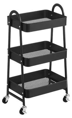 Obrázok produktu pre Trojposchodový vozík – úložný vozík – oceľová konštrukcia – 41,4 x 30,7 x 79 cm