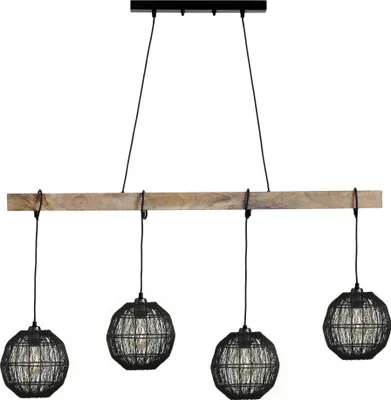 Produktbild von Globo Lighting Hängeleuchte Metall schwarz matt, 4x E27