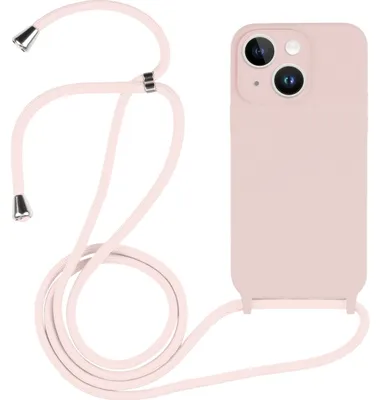 Produktbild von Mobigear Handylanyard für iPhone 15, Silikon-Handykette – Sandrosa