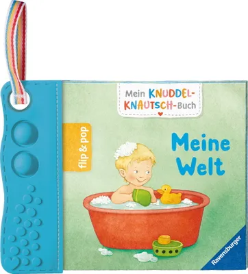 Image de Mein Knuddel-Knautsch-Buch: flip&pop. Meine Welt (mit Pop-it Beißleiste); weiches Stoffbuch, waschbares Badebuch, Babyspielzug ab 0 Monate, Sensorik Spielzeug aus Silikon
