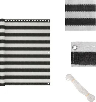 Obrázek produktu pro vidaXL Balkonová zástěna HDPE 120x600 cm antracitová a bílá - Slunečníky a slunečníky