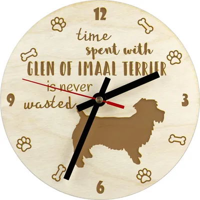 Image de Glen of Imaal Terrier - horloge avec chien, horloge en bois gravée, horloge personnalisée Art-Dog