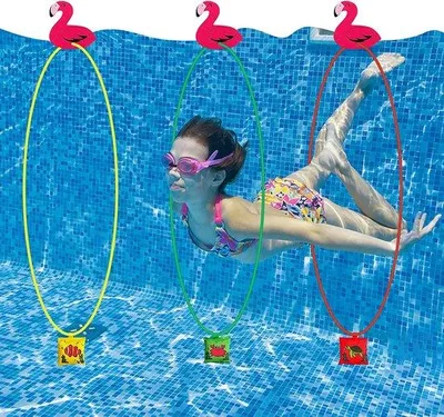 Immagine prodotto di Set di 3 anelli da nuoto per bambini, anelli da nuoto per bambini, giochi da piscina, giochi per feste in piscina