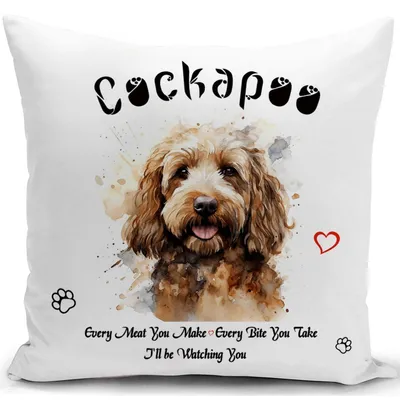 Obrázok produktu pre Poťah na vankúš 40x40 cm s motívom psa plemena Cockapoo, darček pre majiteľov psov, dekorácia na vankúš na pohovku