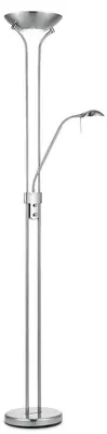 Produktbild von LED-Stehlampe mit dimmbarer Auflichtfunktion und Leselampe – Silber