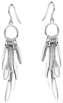 Produktbild von MATERIA Tropfen Ohrhänger lang 925 Sterling Silber rhodiniert - Damen Ohrringe hängend 8,8g e Herstellung SO-306