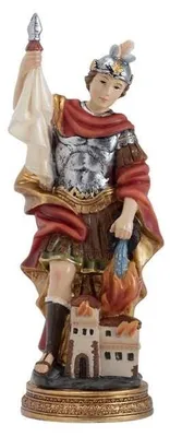 Harzfigur San Florian handbemalt, 20 cm
