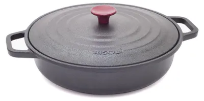 Antihaft-Pfanne 24 cm mit Schmelzdeckel, Slow Cooking, Induktion