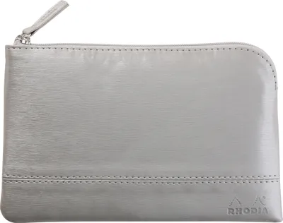 Produktbild von Rhodia Rhodiarama Etui aus Kunstleder Reißverschluss, 11x17 cm Silber 116521C