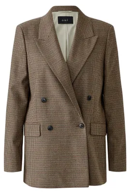 Produktbild von Oui Damen Blazer in Braun-Schwarz, Größe 36, mit einer Rückenlänge von 72 cm