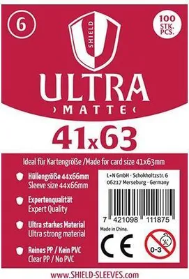 Produktbild von 1027370 - Ultra Matte - 100 Super Sleeves f. K.-Größe 41 x 63 mm