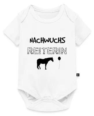 Produktbild von Spreadshirt Nachwuchs Reiterin Kurzarm Tages Baby Body, 86 (12-18 M.), Weiß