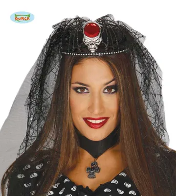 Produktbild von Spinnennetz Diadem mit Totenkopf für Damen
