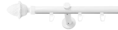 Produktbild von SN Deco Gardinenstange Innenlauf Nantes, 19 mm, 1-läufig, Stahl, Komplett-Set mit Ringen, Profilträger, 150 cm, weiß