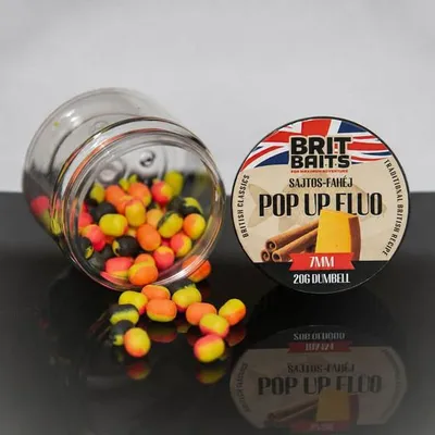Produktbild von BritBaits Pop Up fluo 5xColor Mix Käse-Zimt 7 mm