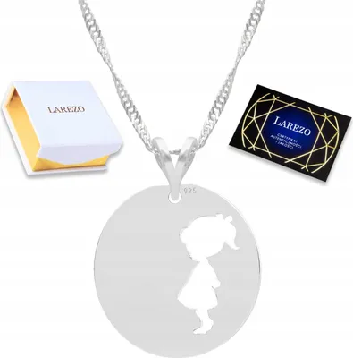 Produktbild von Silberne Halskette für Mädchen/Tochter, runder Anhänger, Silber 925
